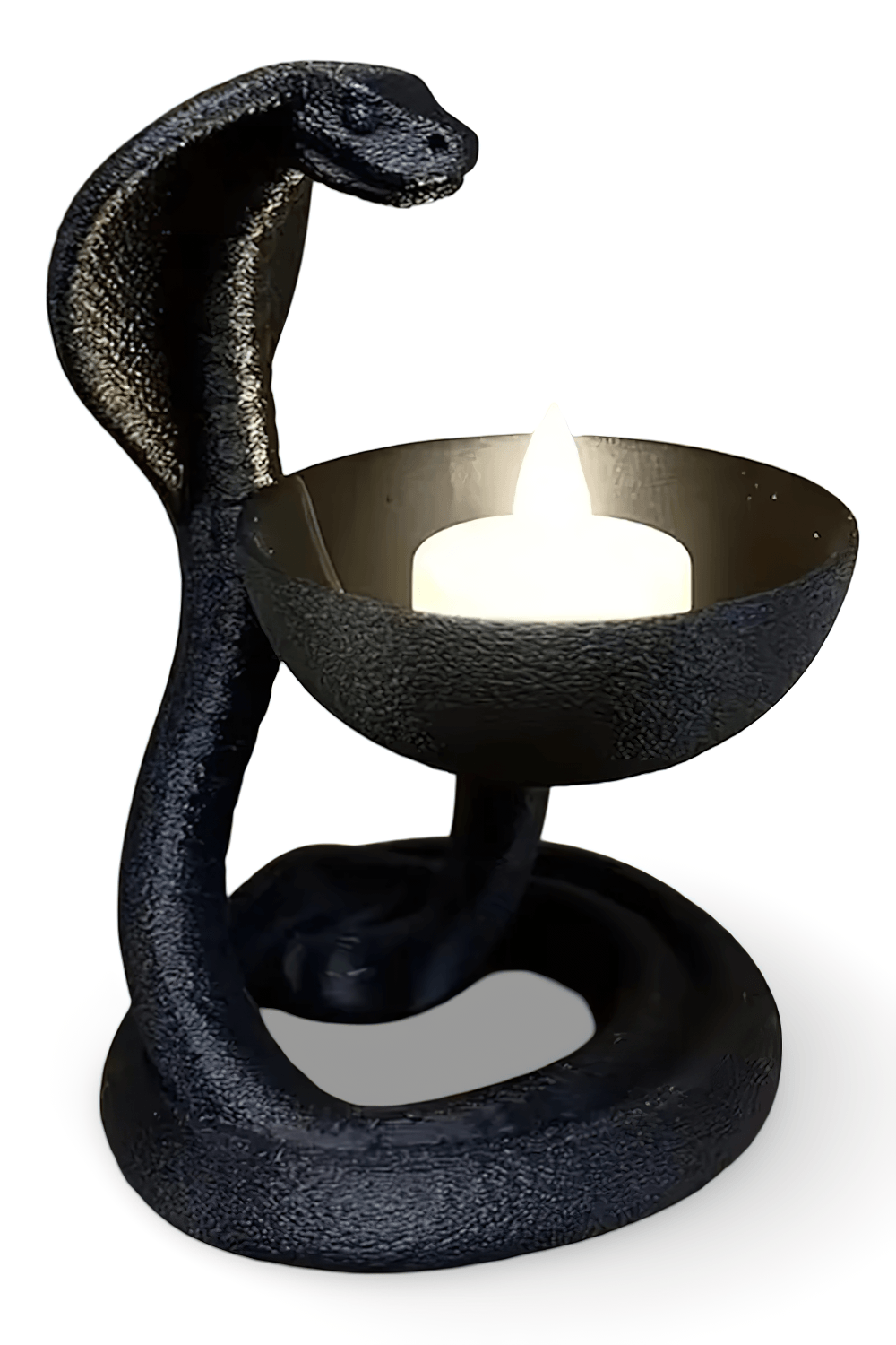 Occult Black Gothic Cobra Candle Holder for Dark Decor