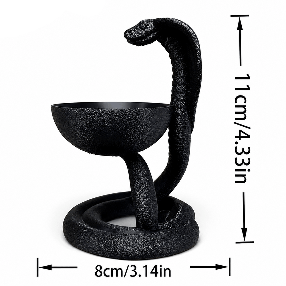 Occult Black Gothic Cobra Candle Holder for Dark Decor