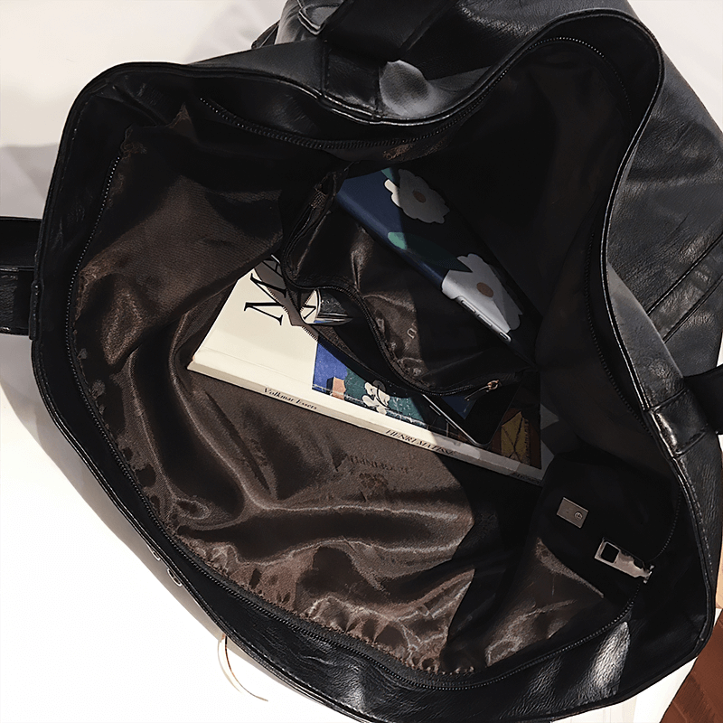 One Shoulder Large Bag for Shopping / Punk Women's Bag with Rivets - HARD'N'HEAVY