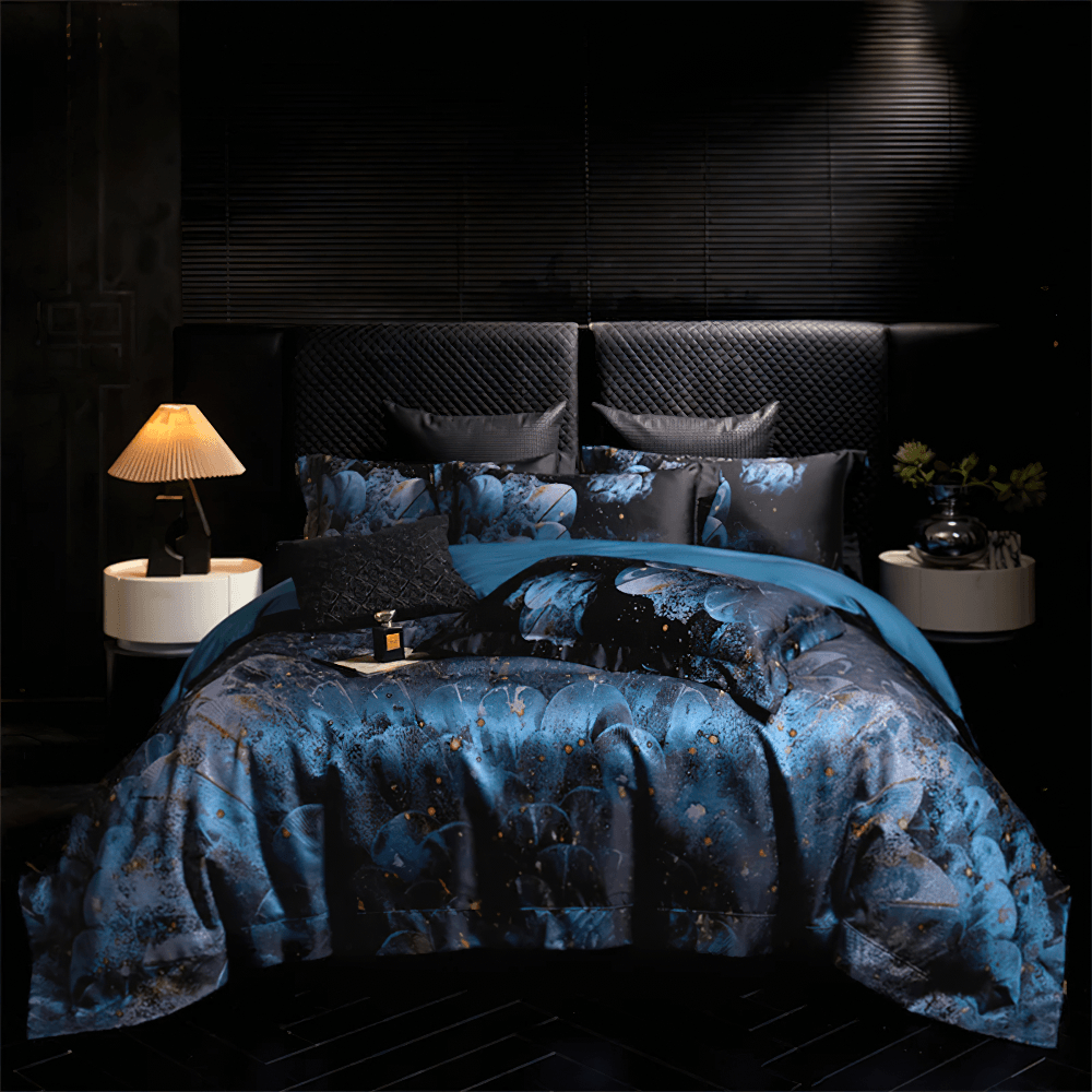 Opulent Egyptian Cotton Satin Jacquard Bedding Set