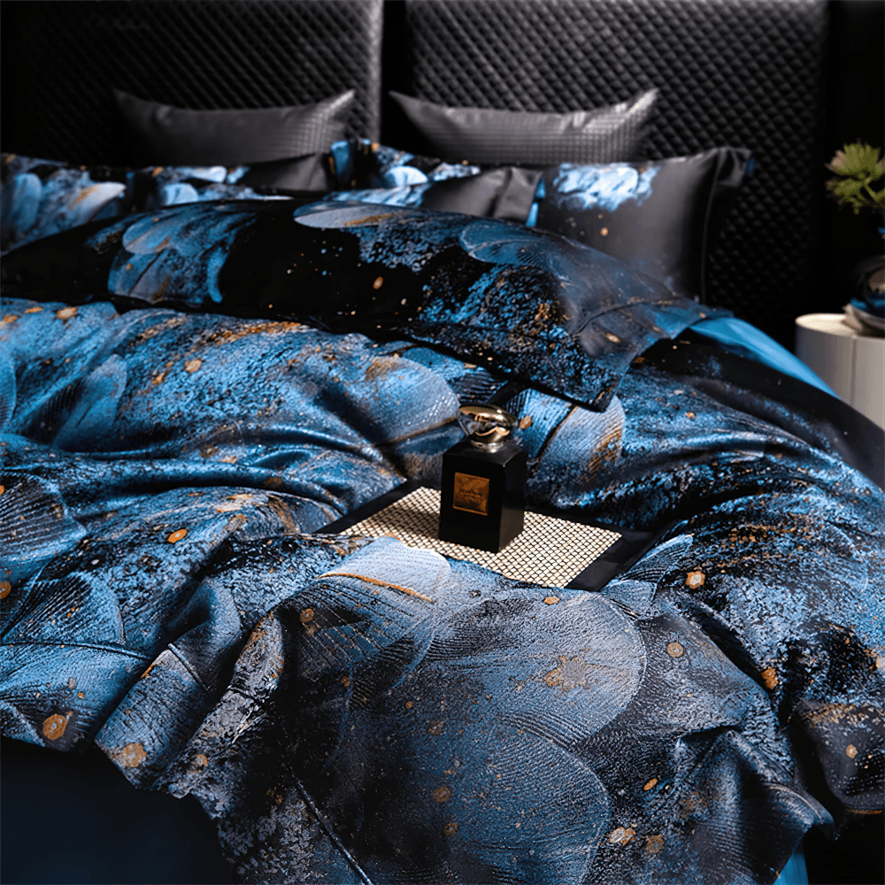 Opulent Egyptian Cotton Satin Jacquard Bedding Set
