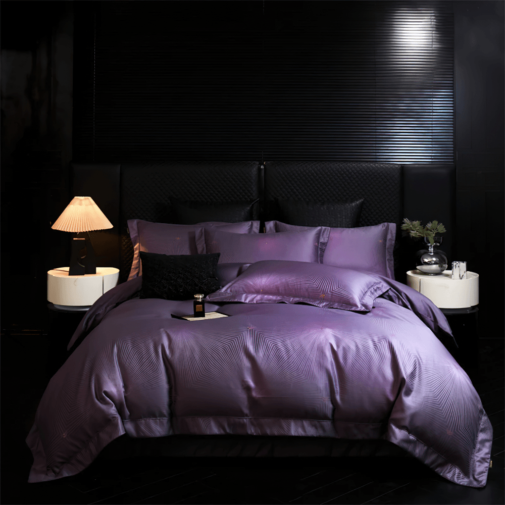 Opulent Egyptian Cotton Satin Jacquard Bedding Set