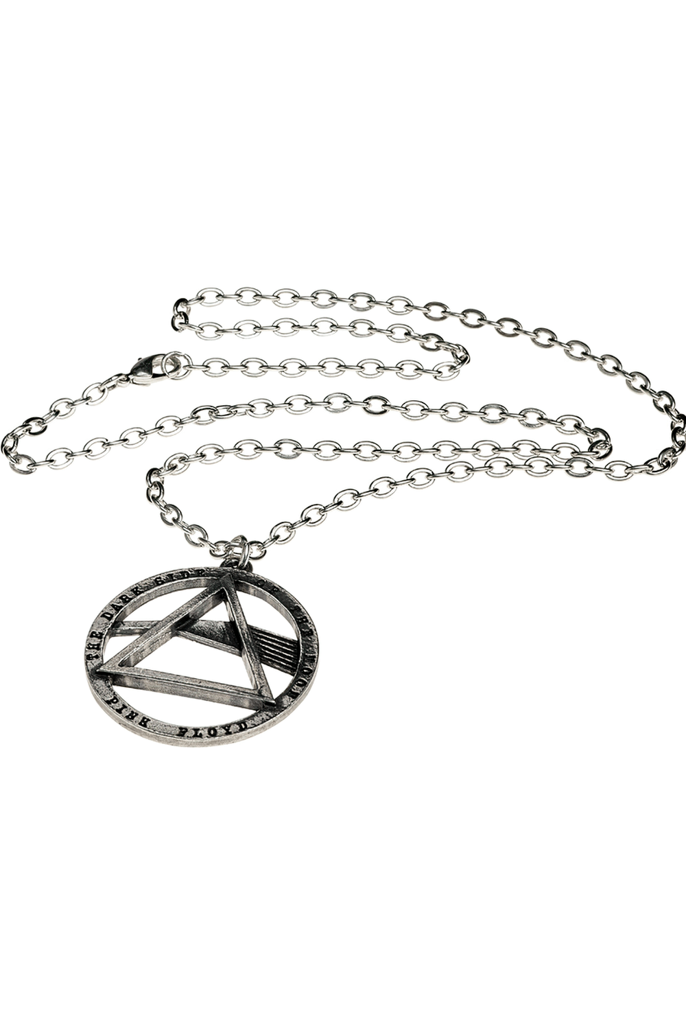 Antique pewter anarchy symbol pendant necklace with chain, perfect for rebellion enthusiasts.
