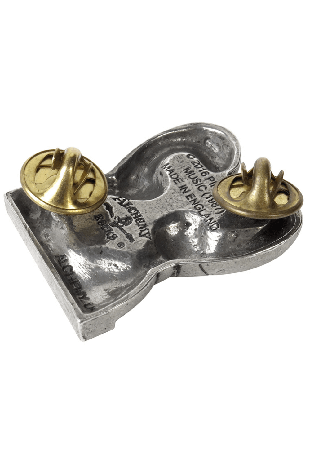 Pink Floyd Division Bell pewter pin badge with clutch for collectors and music fans, showcasing iconic design.