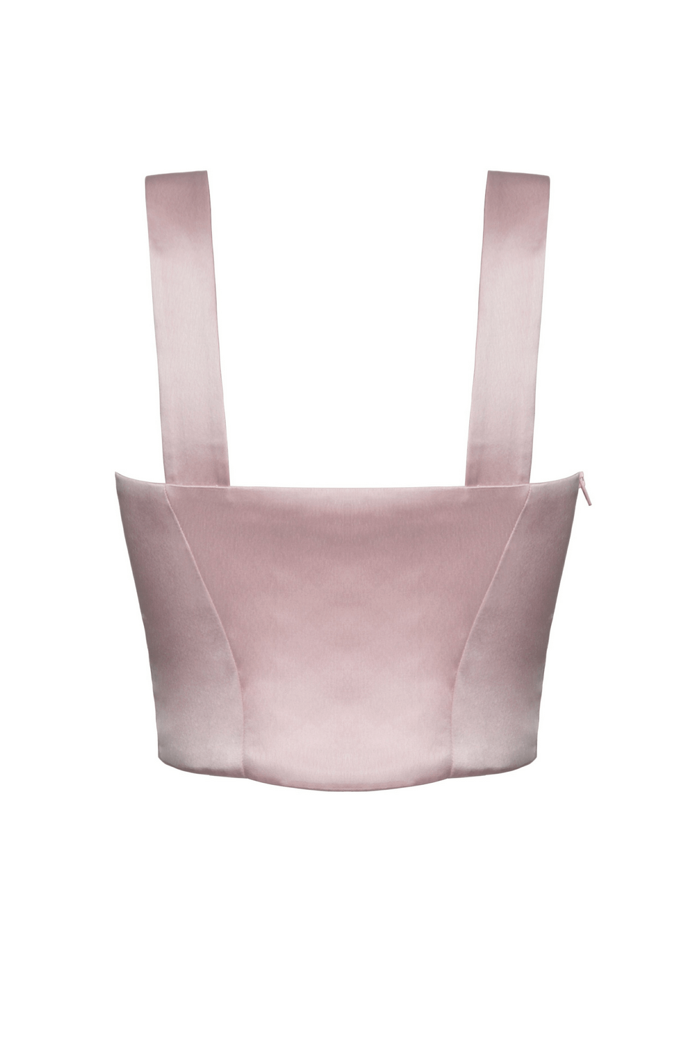 Gothic pink heart-shaped bustier top with smooth fabric and wide straps, perfect for edgy outfits.