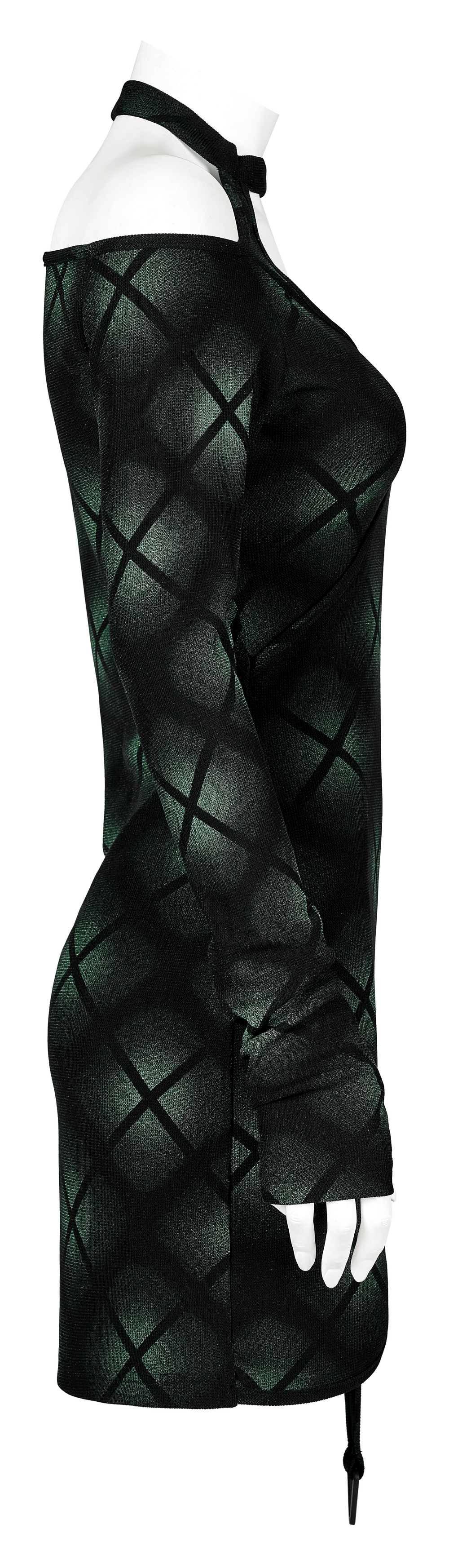 Plaid Asymmetric Hemline Dress with Buckle Detail