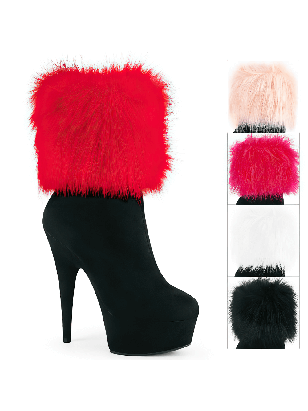 PLEASER Ankle Bootie with Interchangeable Fur Cuffs