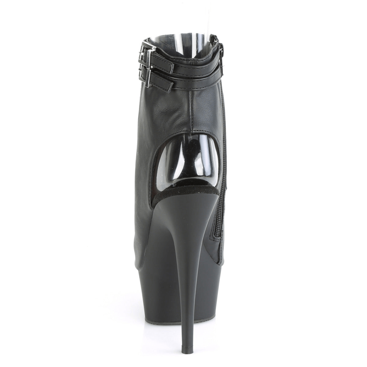 PLEASER Black Quilted Shoes with Double Buckle Straps