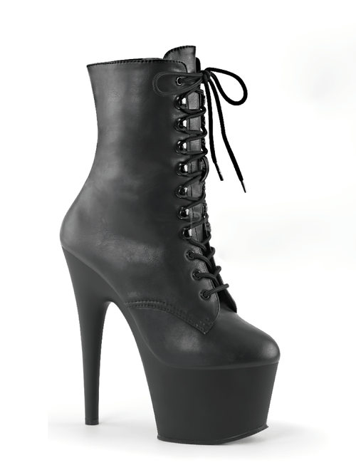 PLEASER Daring Stiletto Platform Lace-Up Ankle Boots
