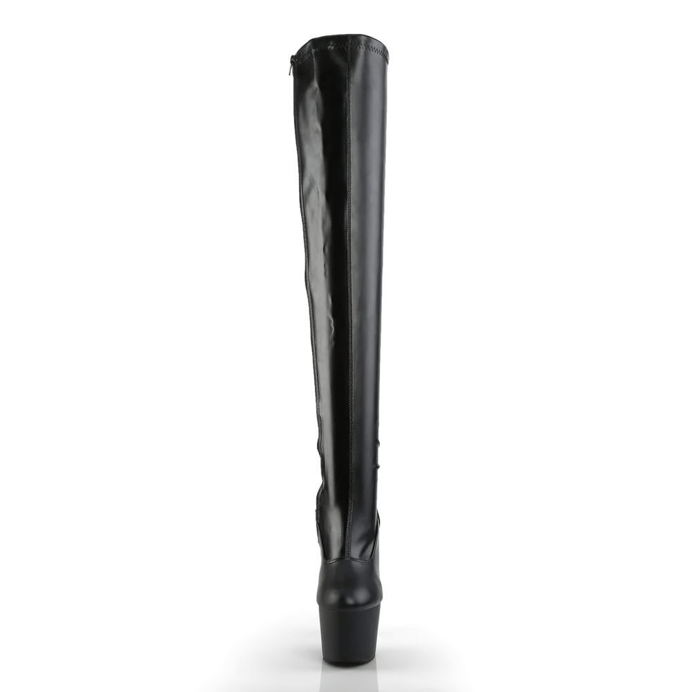 PLEASER Elegant Matte Thigh-High Boots with Zipper