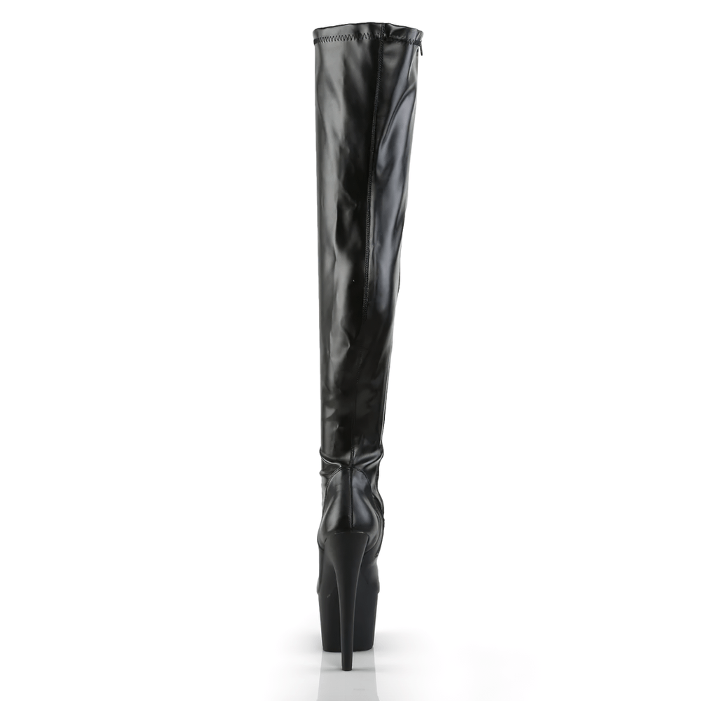 PLEASER Elegant Matte Thigh-High Boots with Zipper