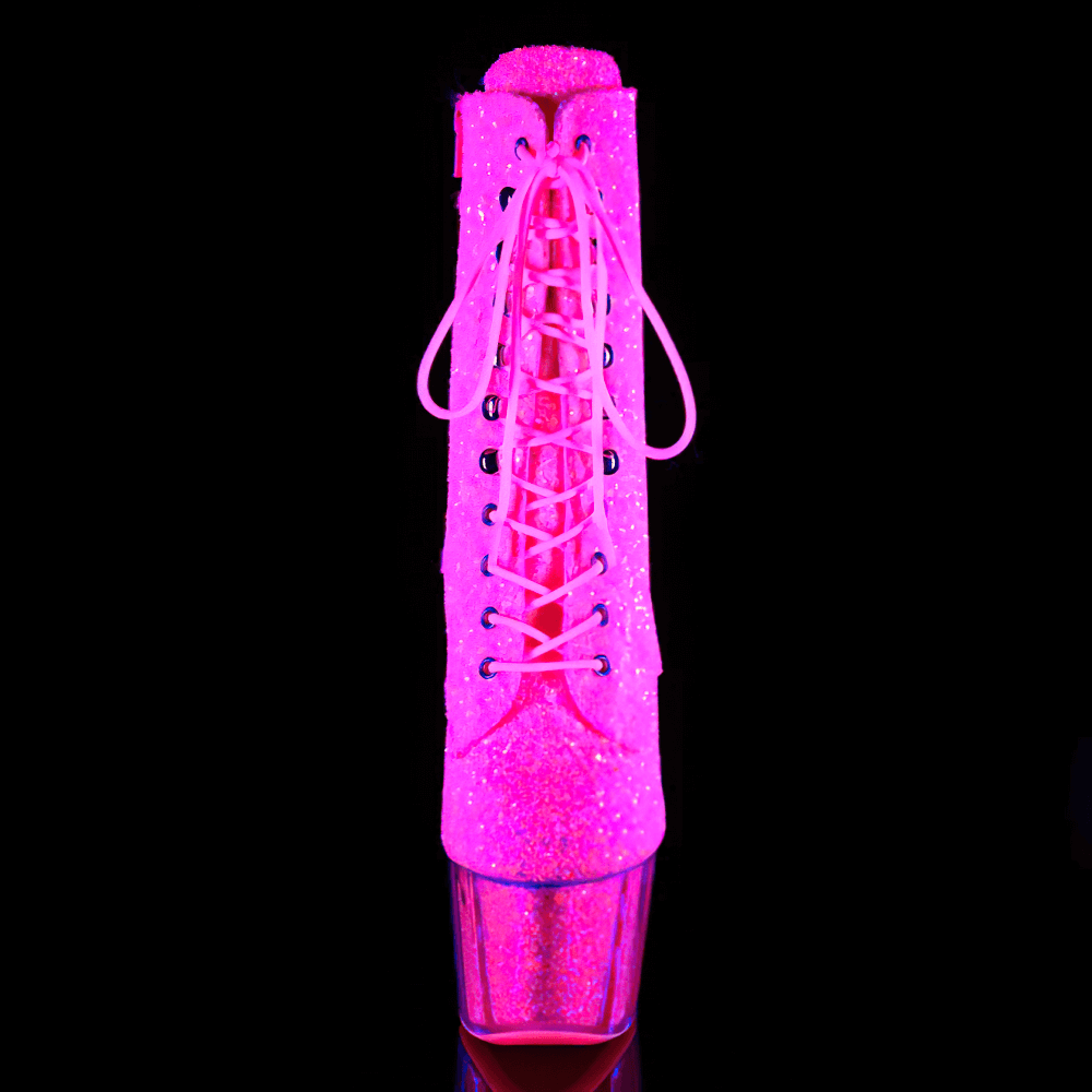 PLEASER Bottines à lacets à paillettes avec plateformes lumineuses