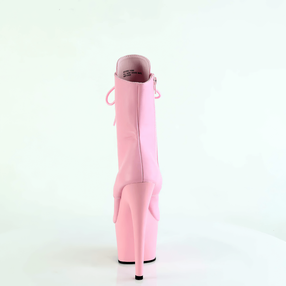 Pink lace up booties clearance