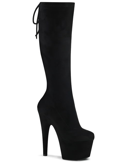 PLEASER Plateau-Kniehohe Stiefel mit Topline-Schnürung