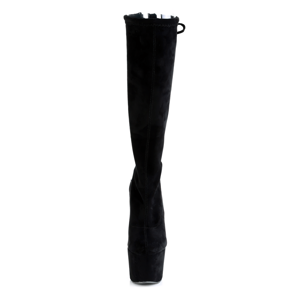 PLEASER Platform Knee-High Boots with Topline Lacing