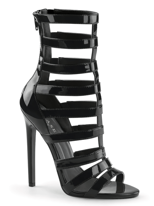 PLEASER Sandales stiletto élégantes à lanières avec fermeture éclair à l'arrière