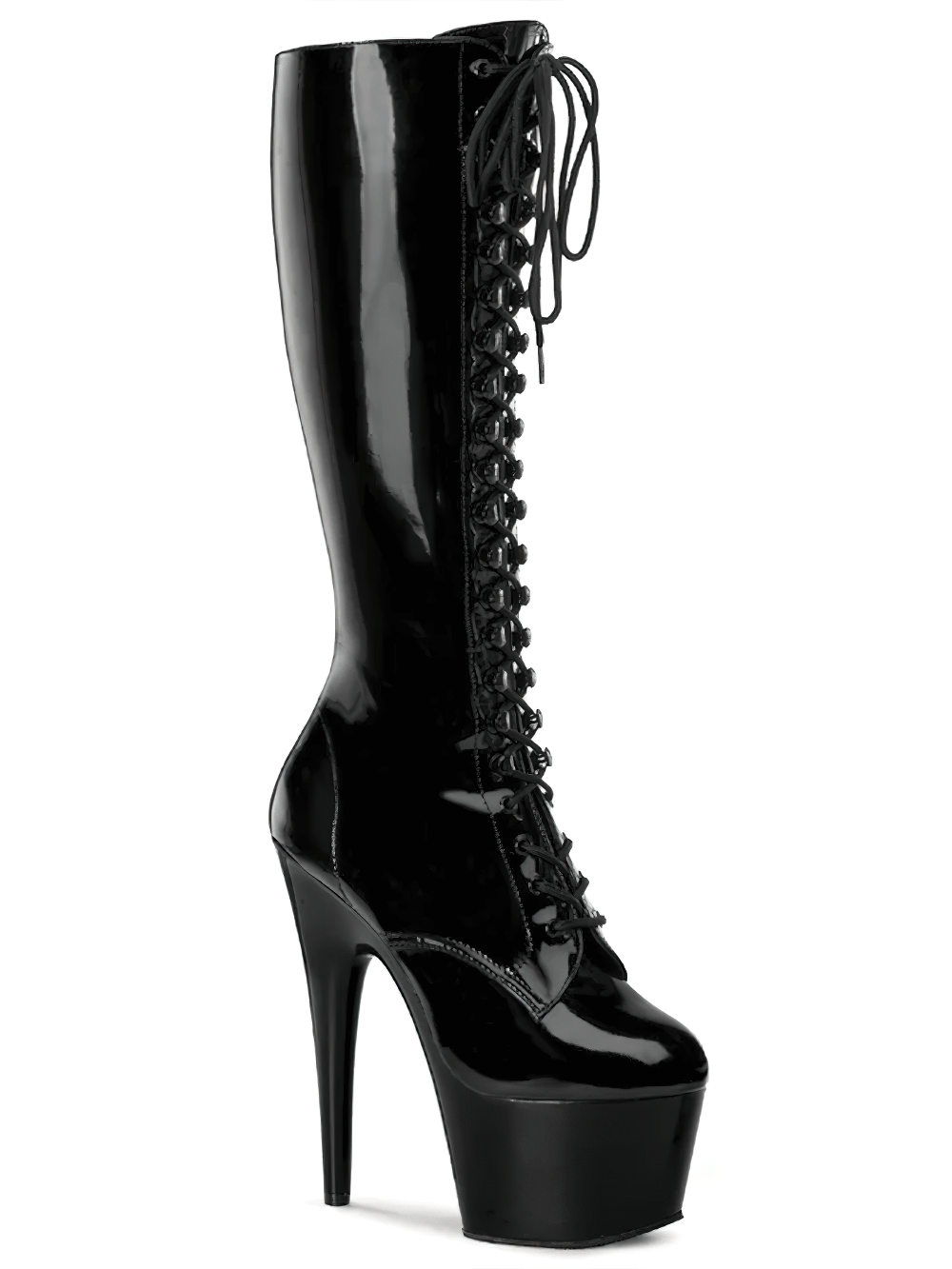 PLEASER Stiletto Heels Lace-Up Knee-High Boots