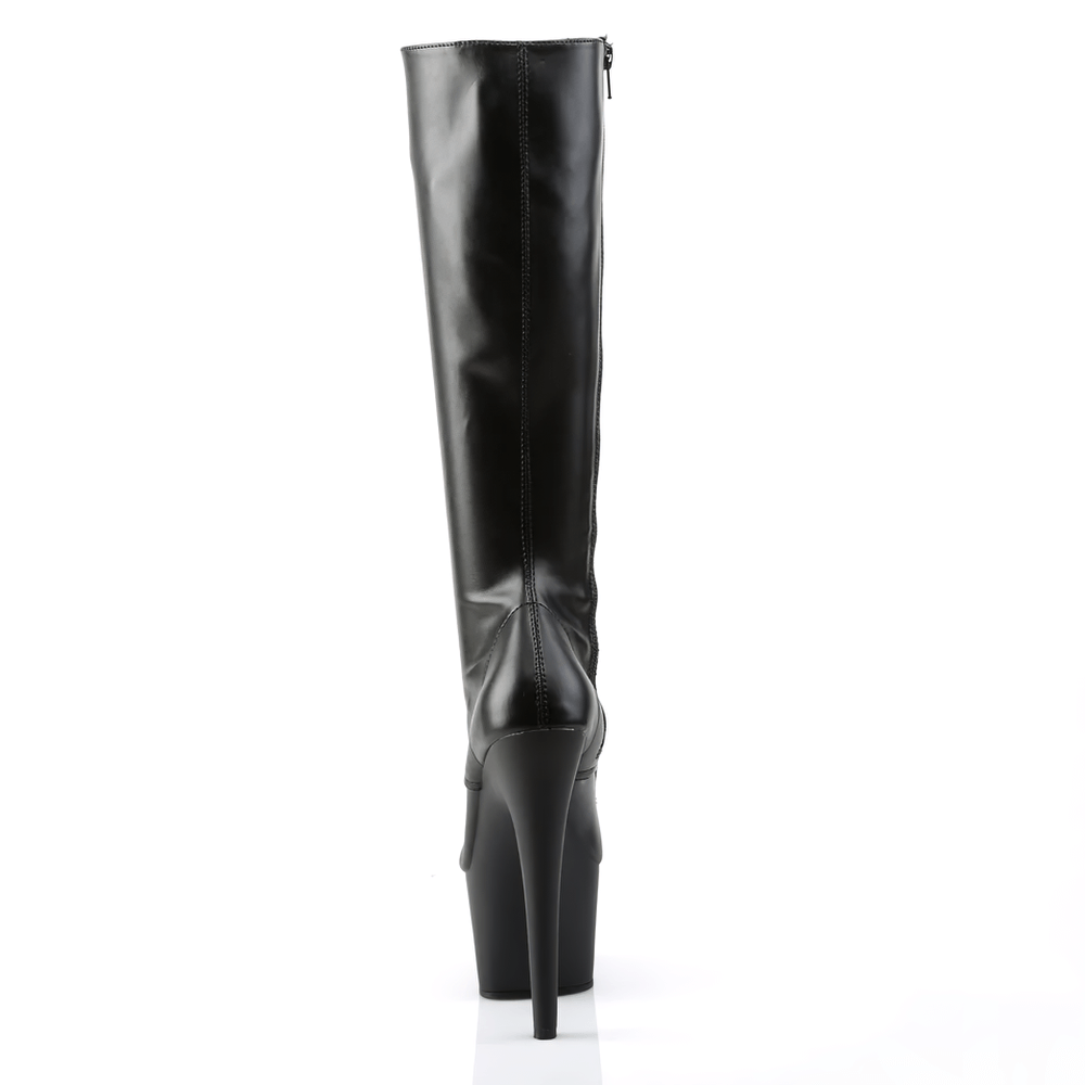 PLEASER Stretch PU Leather Matte Knee-High Boots