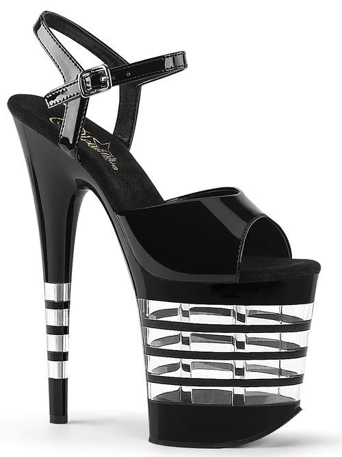 PLEASER Markante Sandalen mit Knöchelriemen und Plateauabsatz