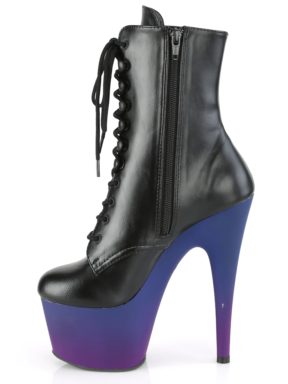 PLEASER Vegan Leather Ankle Boots with Ombre Platform