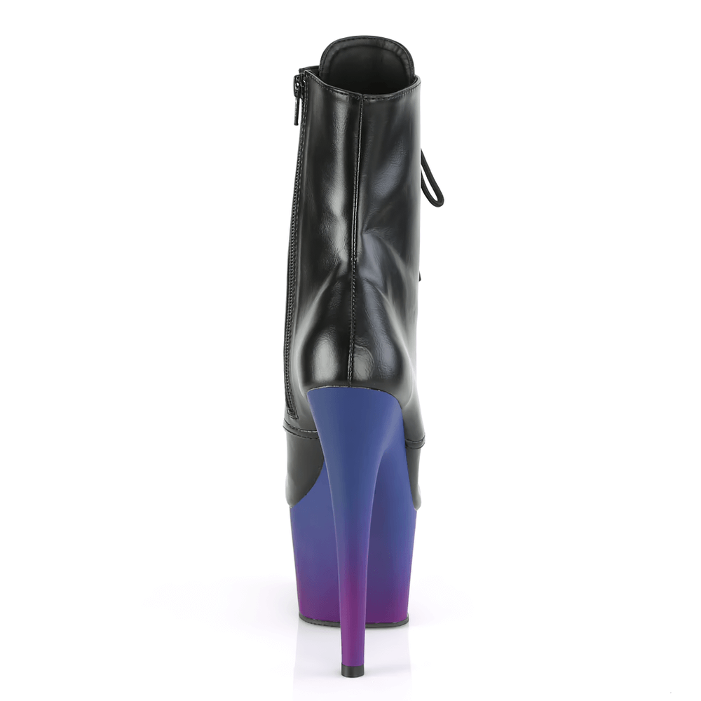 PLEASER Vegan Leather Ankle Boots with Ombre Platform