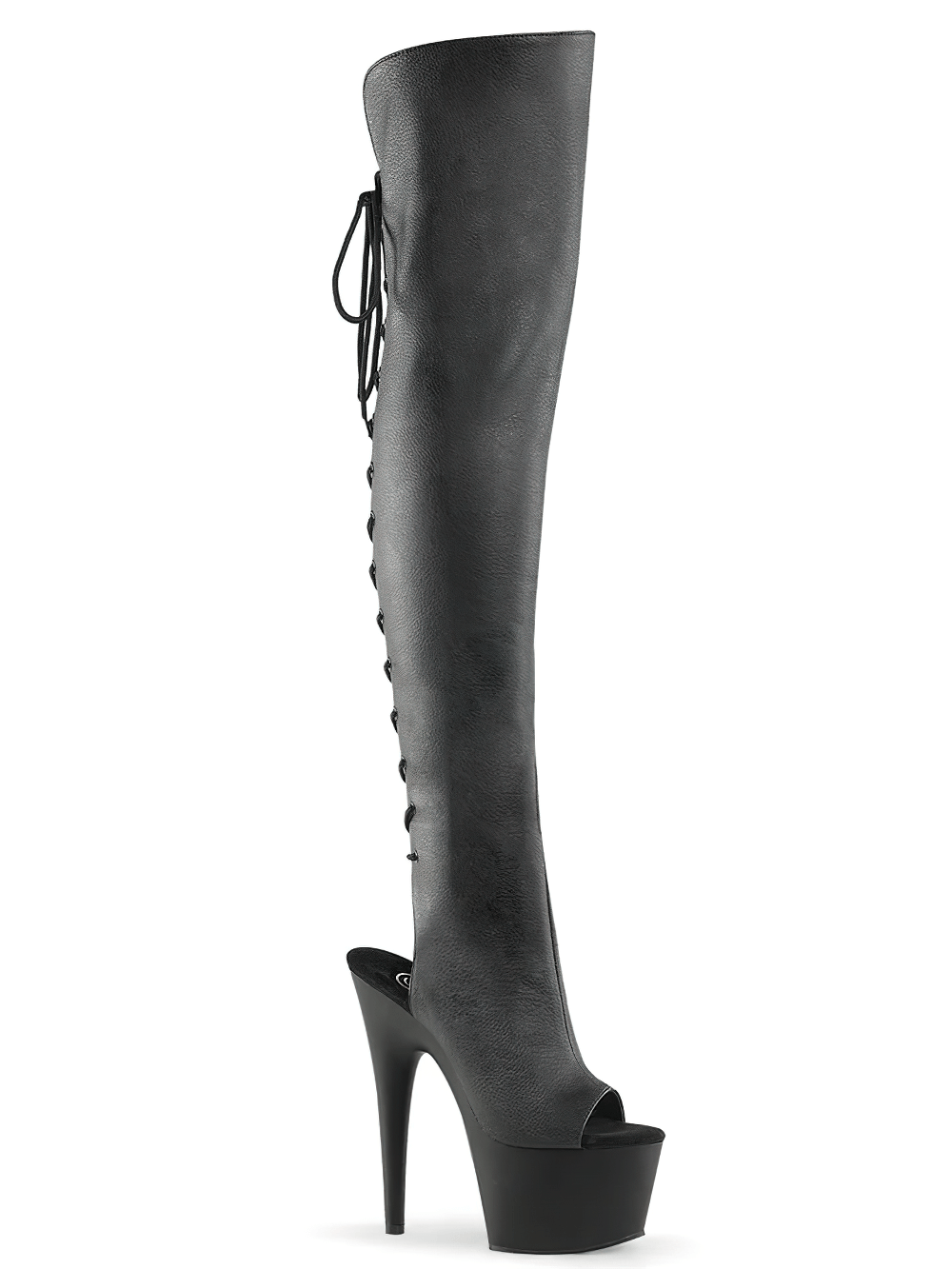 PLEASER Women's Stiletto Over-the-Knee Lace-Up Boots