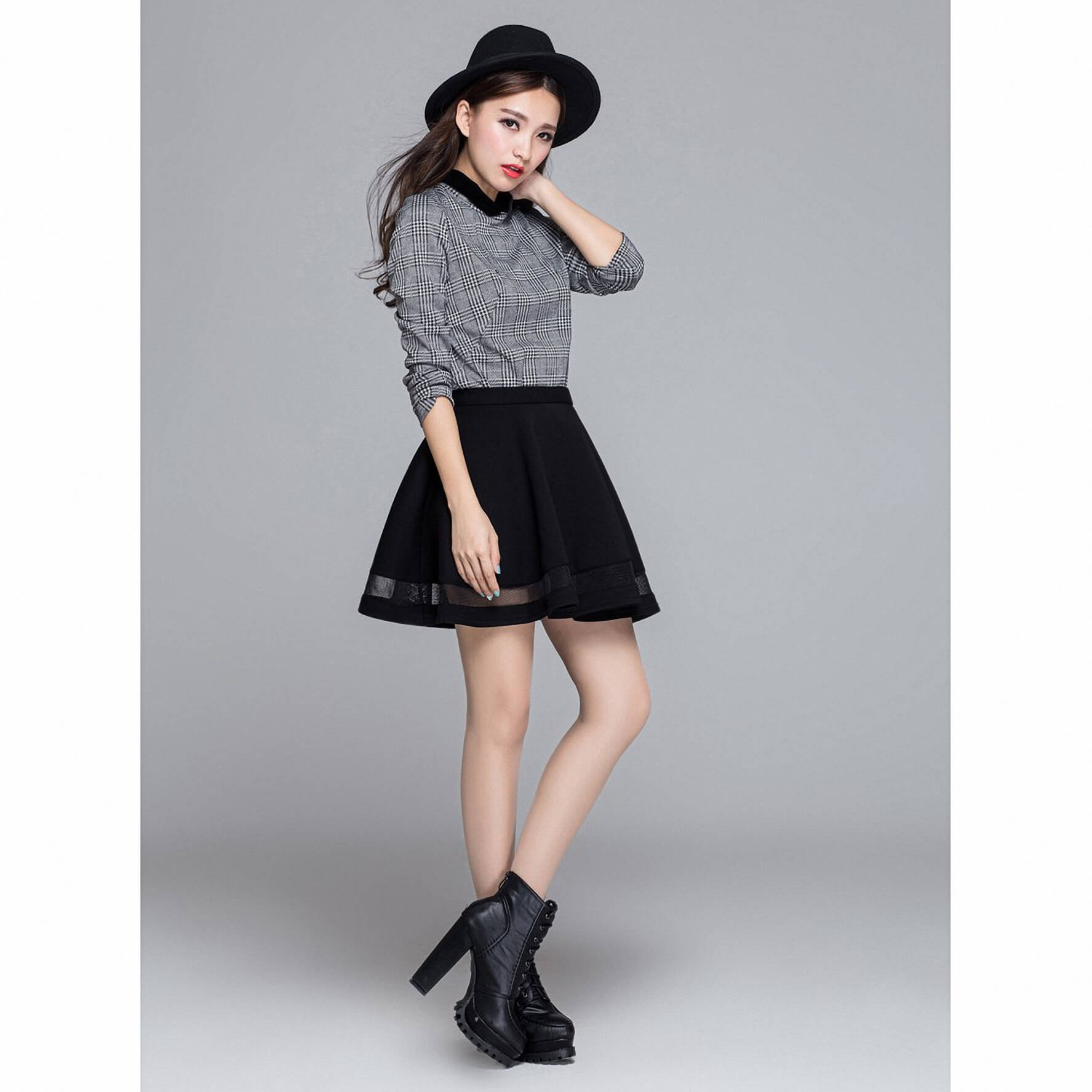 Pleated skirt for Rock Chick / Goth women skirts / Aesthetic Outfits - HARD'N'HEAVY