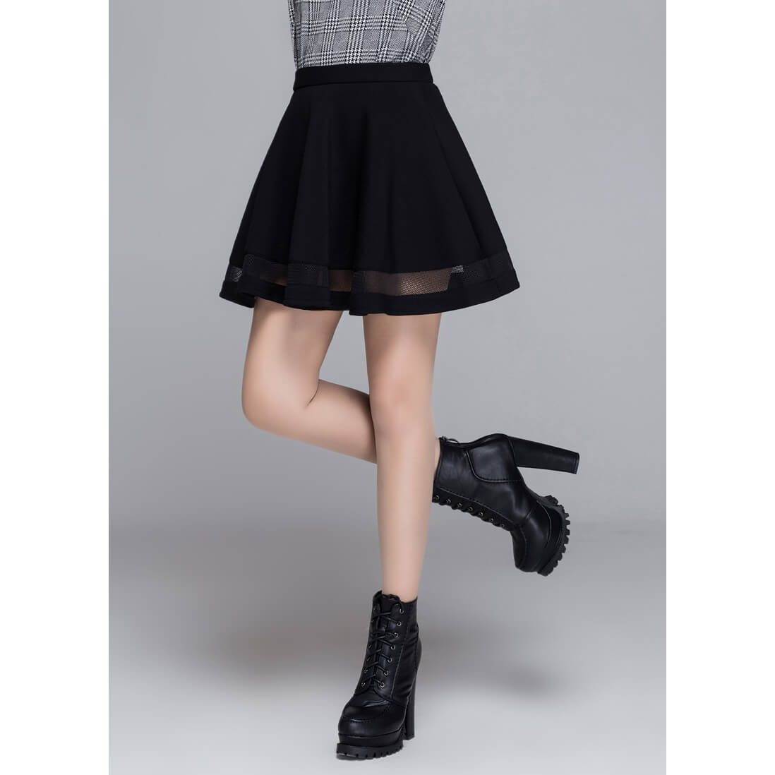 Pleated skirt for Rock Chick / Goth women skirts / Aesthetic Outfits - HARD'N'HEAVY