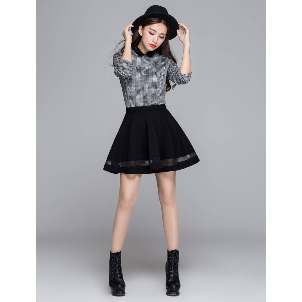 Pleated skirt for Rock Chick / Goth women skirts / Aesthetic Outfits - HARD'N'HEAVY