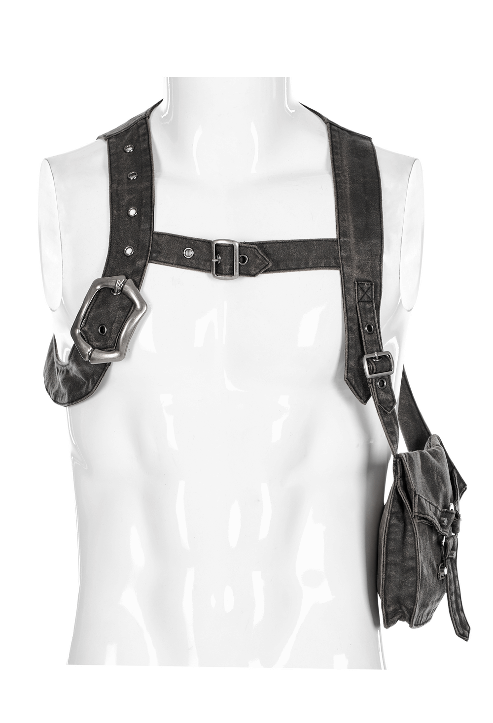Post-Apocalyptic Leather Crossbody Bag with Buckle