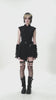 Asymmetric Gothic Studded Dress with Belt and Zipper worn by model showcasing punk style and edgy fashion.
