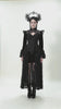 Victorian Gothic Lace Shrug with Velvet Bell Sleeves worn by model, featuring intricate lace and dark elegance.
