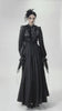 Elegant Black Maxi Skirt with Lace Back and Bow Detail on a model in a gothic style.