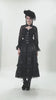 Female Layered Black Lace Mesh Skirt with Ruffled Tiers styled in gothic fashion with ruffled details and lace accents.
