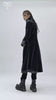 Men's Long Coat with Spikes and Metal Buckle Detail worn by a model showcasing gothic style and edgy fashion.