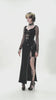 Bold Buckle Strap Maxi Skirt with Slit and Metal Trim worn by model, showcasing punk and goth style.