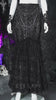 Lace and Fringe Black Skirt with Chains for Elegance Style featuring intricate lace and layered chains.