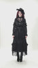 Female Black Lace Layered High Waist Long Skirt worn with gothic style top and accessories, showcasing Victorian elegance.