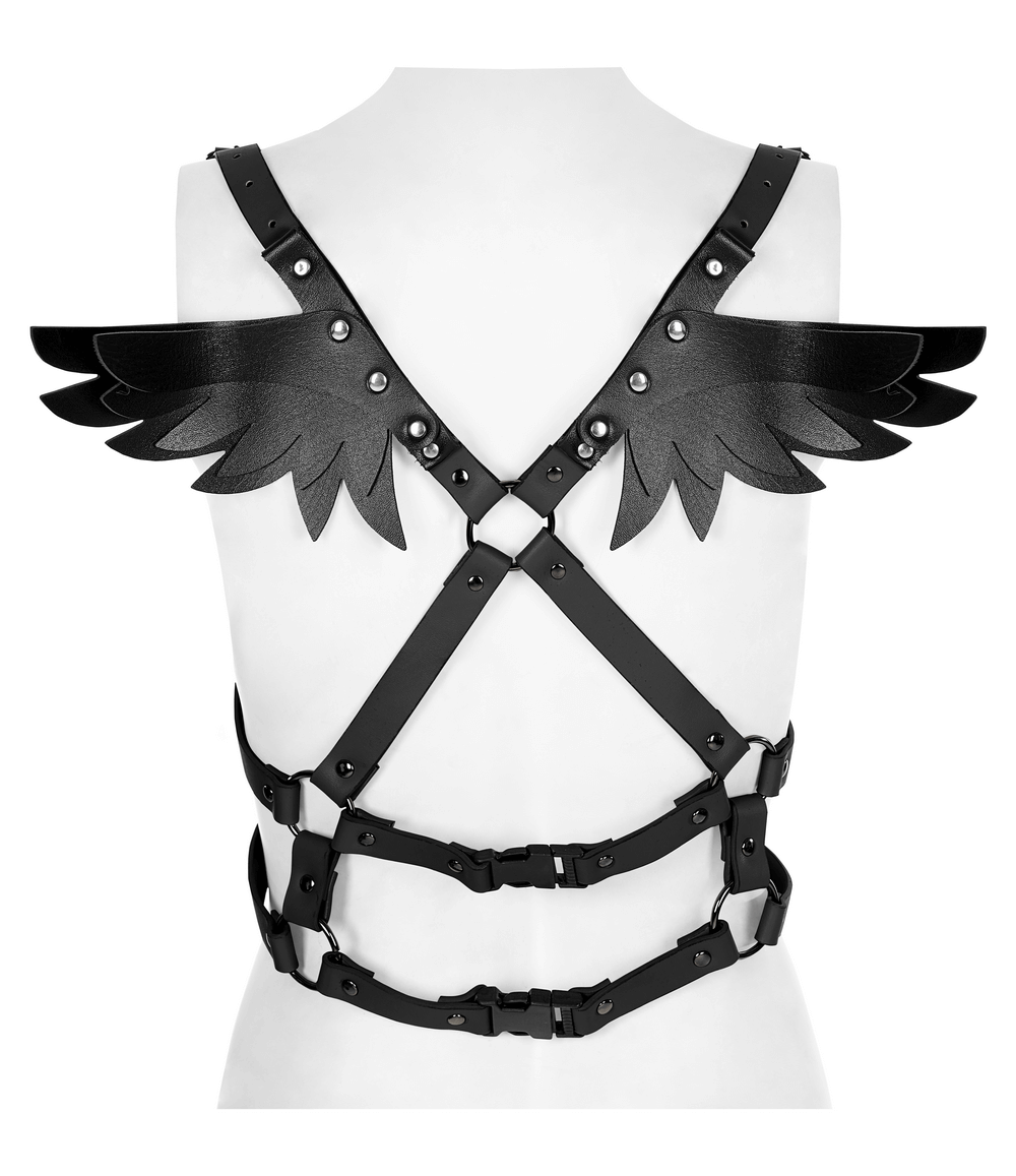 PU Leather Wing Strap Back Body Harness - Punk Festival Wear - HARD'N'HEAVY