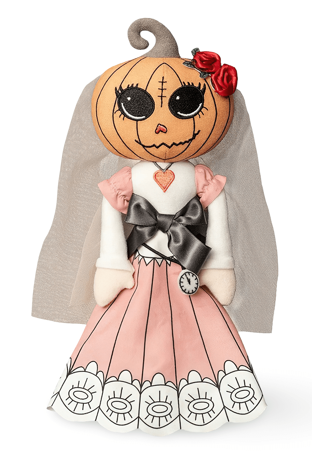 Pumpkin Head Princess Doll Bedtime Keepsake with an orange pumpkin head and pink dress, perfect for Halloween cuddles.