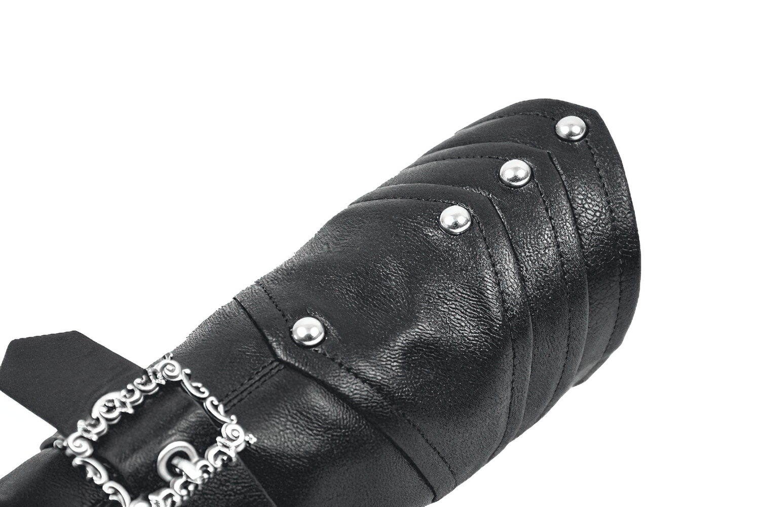 Punk-Schwarze Armschienen mit gotischen Schnallen