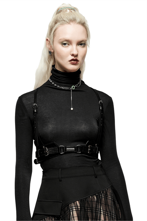 Punk Bold PU-Ledergeschirr mit Metalldetails