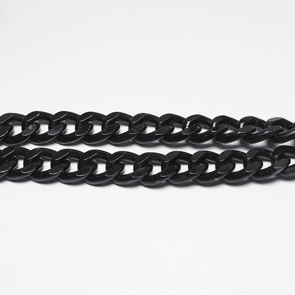 Punk Chain Harness with Adjustable Metal Buckle featuring sleek black links for a bold, edgy style.