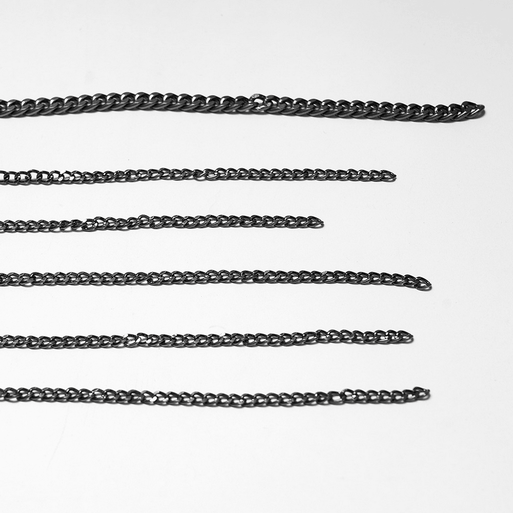 Punk Cross Cage Skirt with Vintage Metal Chain Details showcasing layered metal chains.