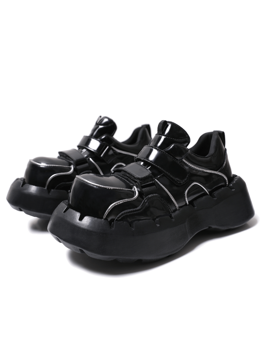 Punk Double Strap Chunky Sole Alternative Patent Sneakers