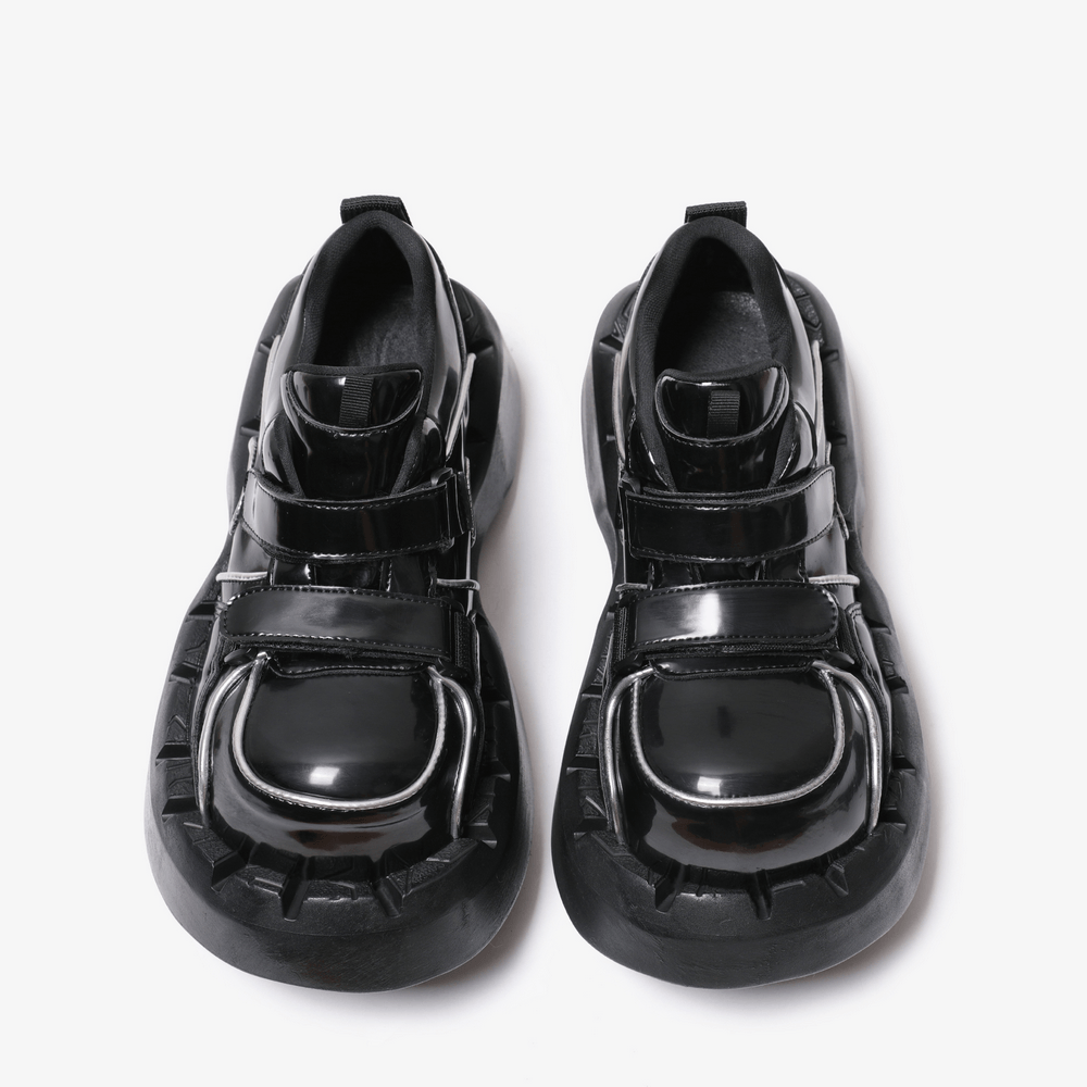 Punk Double Strap Chunky Sole Alternative Patent Sneakers
