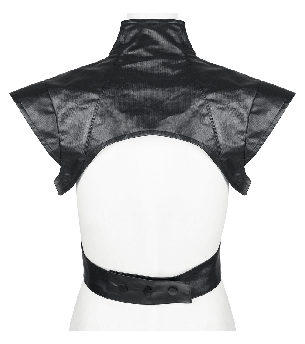 Punk Edgy Wide Shoulder Vest with Metal Accents