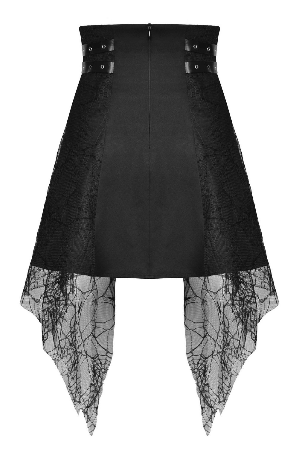 Punk Goth Lace Spiderweb Mini Skirt with Cross and Lace