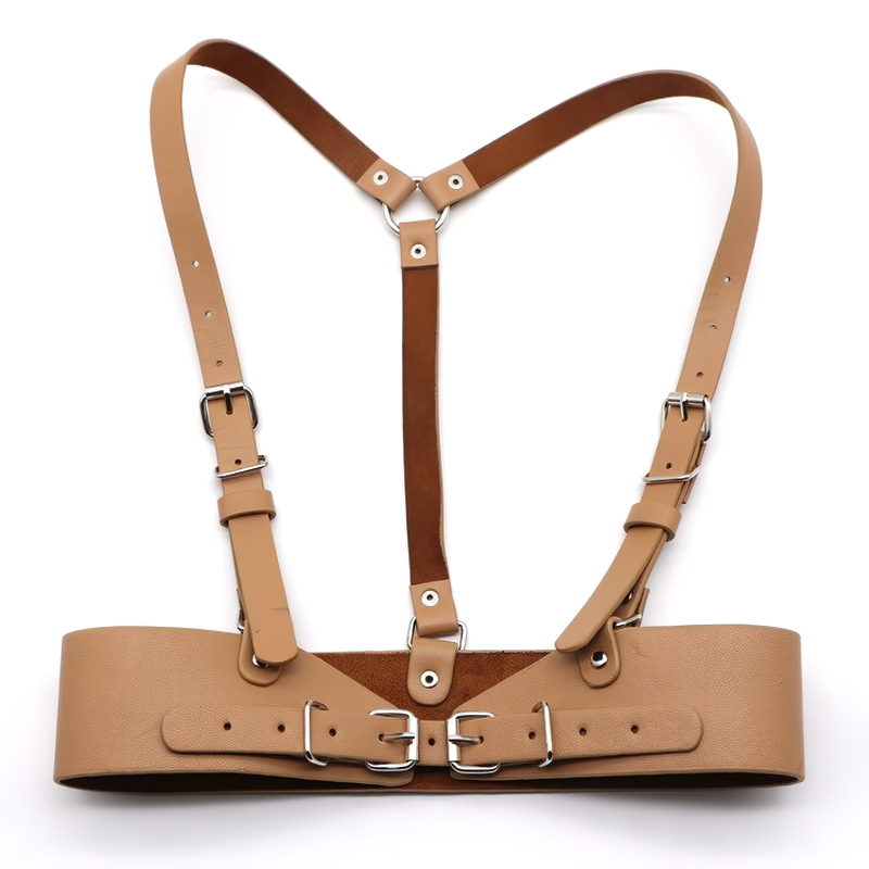 Punk Gothic adjustable strap belt with stylish silver fittings, perfect for women's fashion accessories.