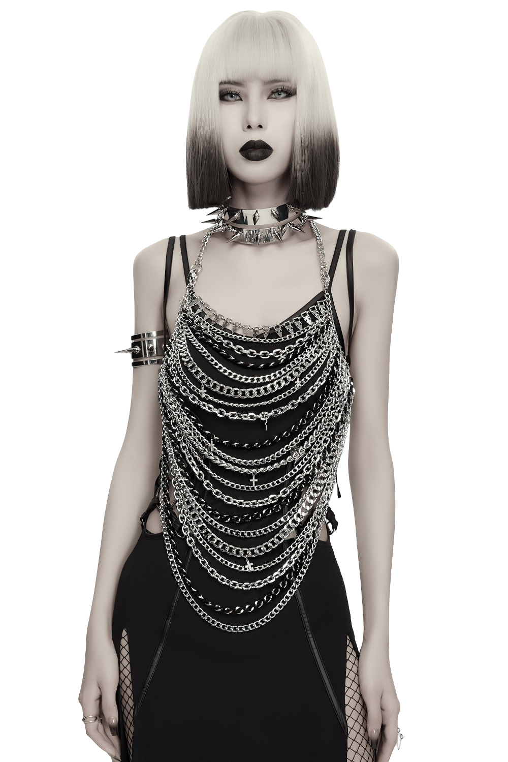 Punk Gothic Layered Metal Chain Body Harness Accessory